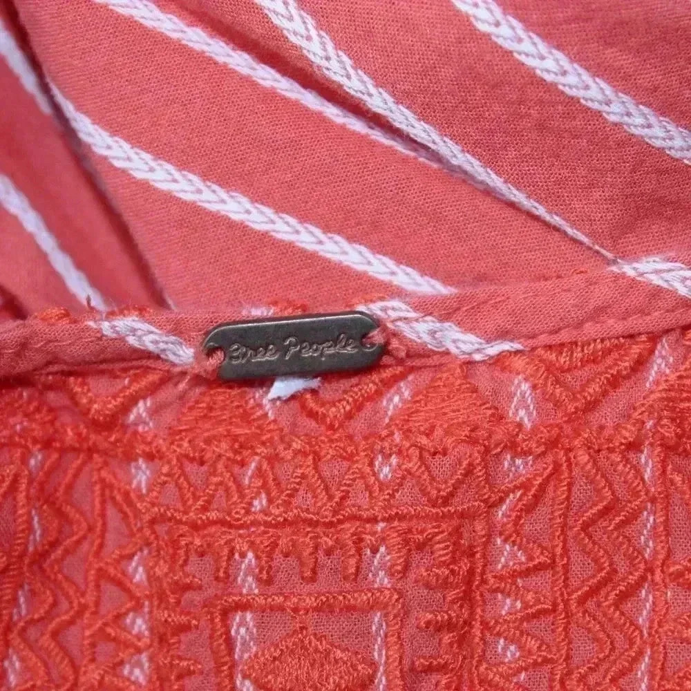 free people boho orange prairie dress scoop back - Picture 3 of 11